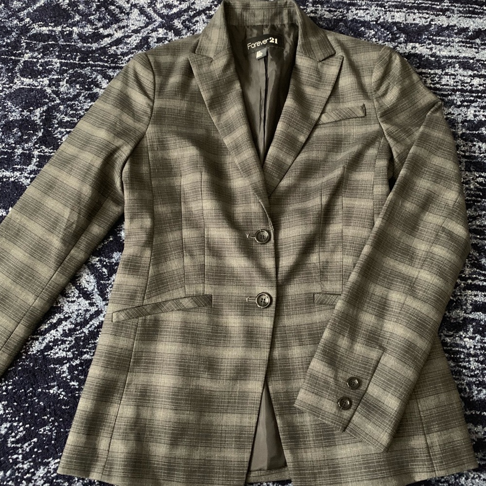 Grey Forever21 Patterned Blazer size small